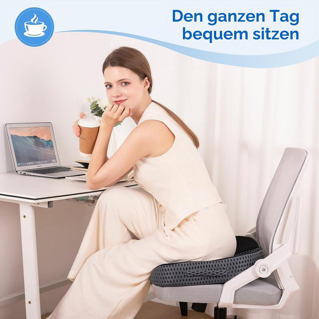 Qutool Sitzkissen, Grosses Ergonomisches Sitzkissen Bürostuhl– Komfortabler Unterstützung, Sitzpolst