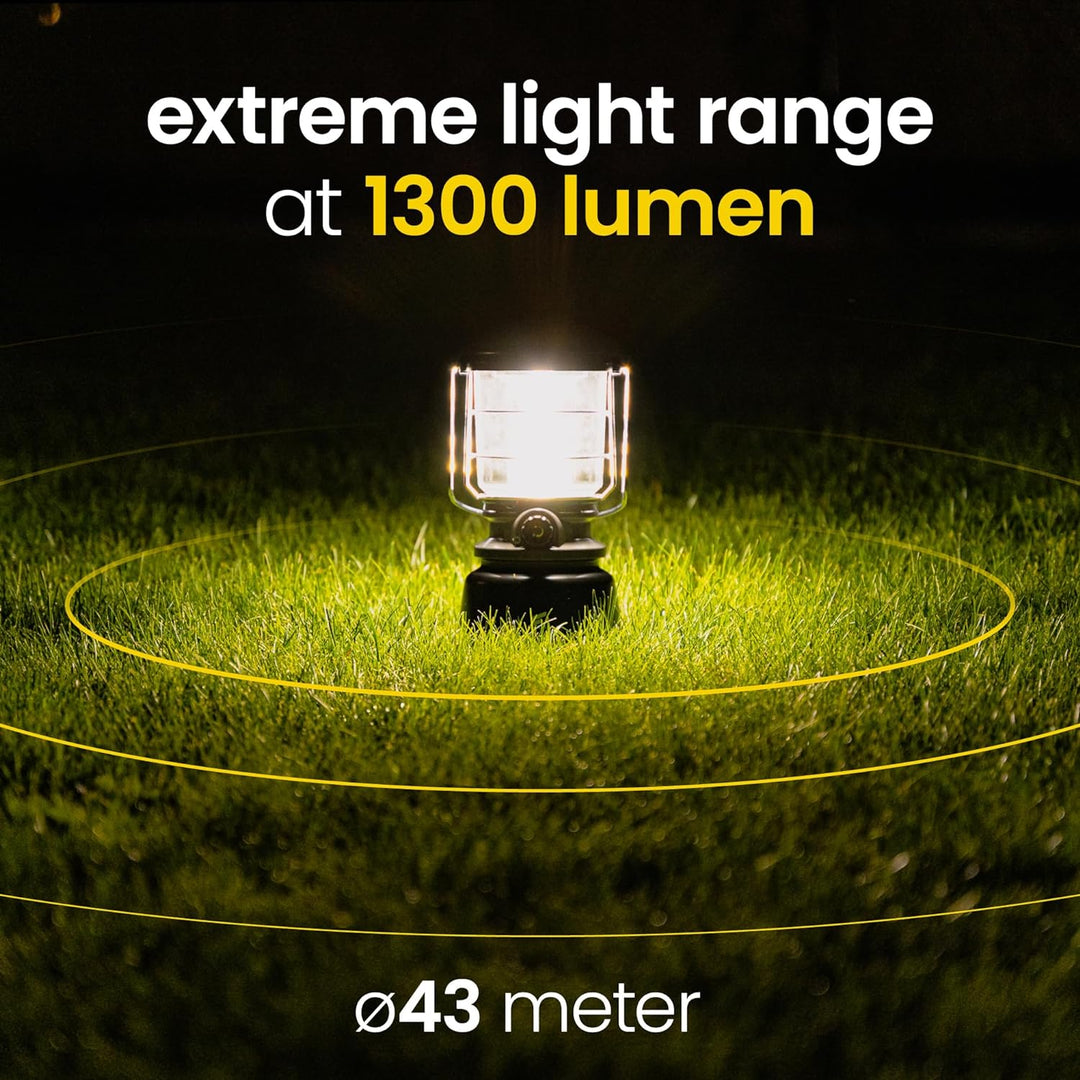 Favour LED Laterne Outdoor Lampe hell 1300 Lumen | Camping Lampe, IP64 wasserdicht, stossfest | Camp