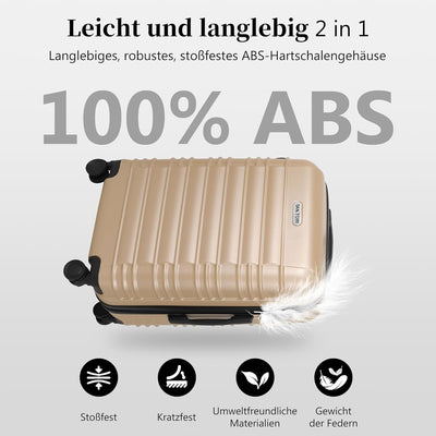 MoFut Koffer, Handgepäck Koffer, Hartschalenkoffer Trolley Rollkoffer Suitcase, Reisekoffer mit Roll