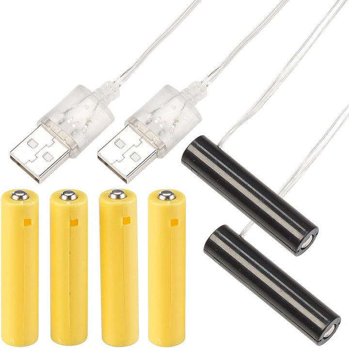 revolt Dummy Batterie: 4er-Set Universal-USB-Batterie-Adapter, ersetzen je 6 AA/AAA-Batterien (AA Ba