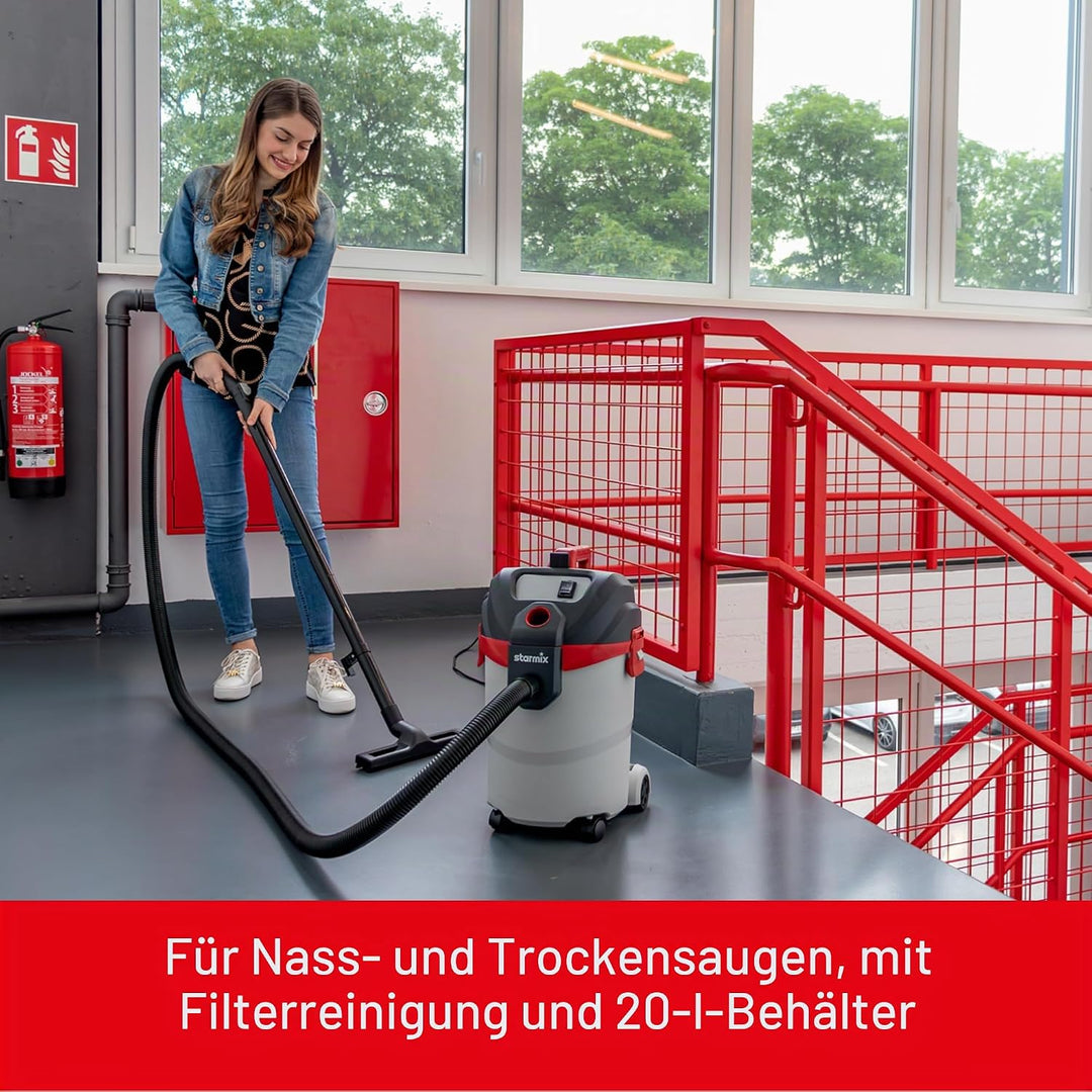 Starmix Nass- Trockensauger Flexo P-1420 (1400 Watt, Industriesauger mit 20 l Behälter, mit Blasfunk