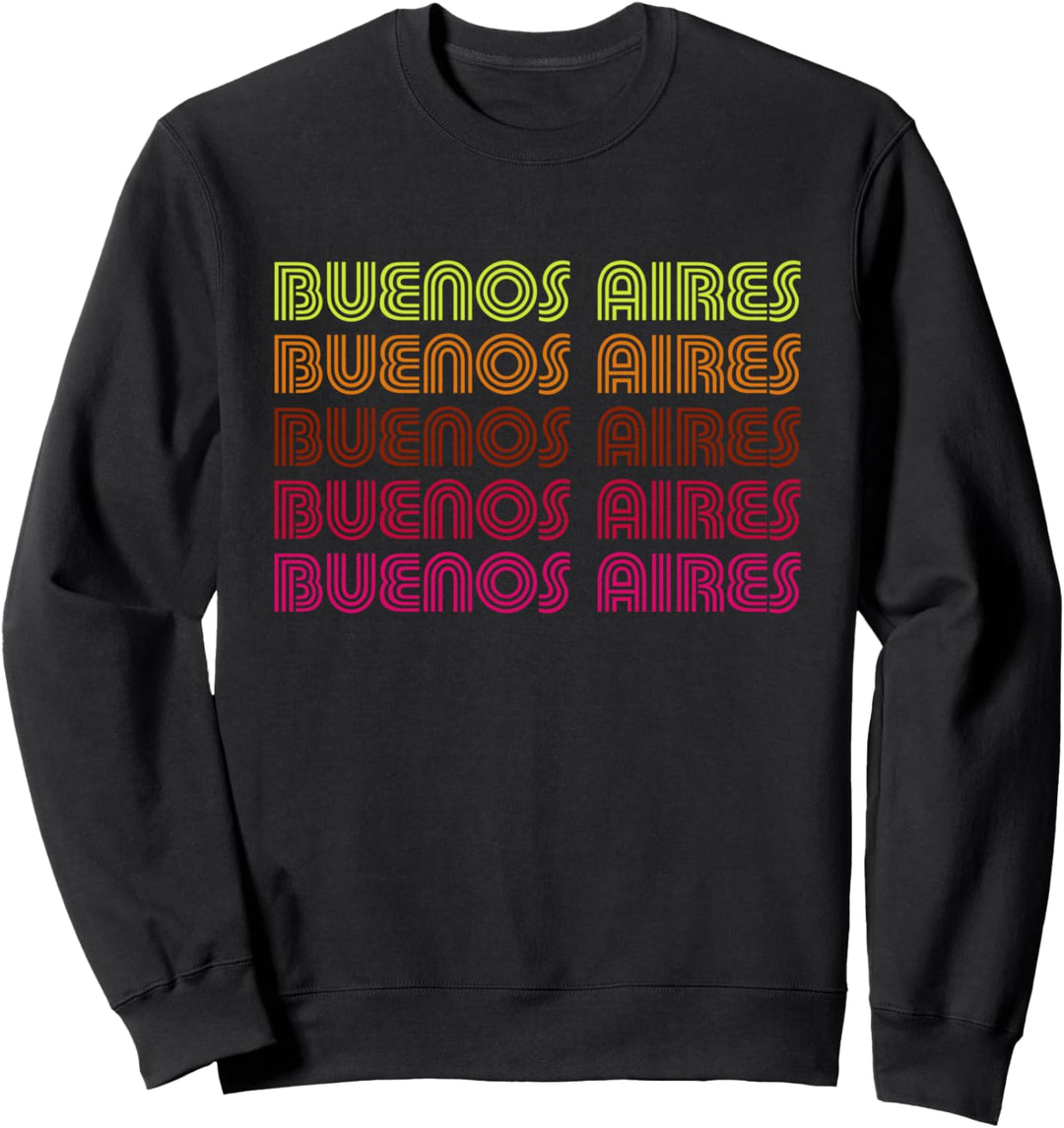 Retro Buenos Aires Argentinien Inline Schrift Disco Vintage Sweatshirt