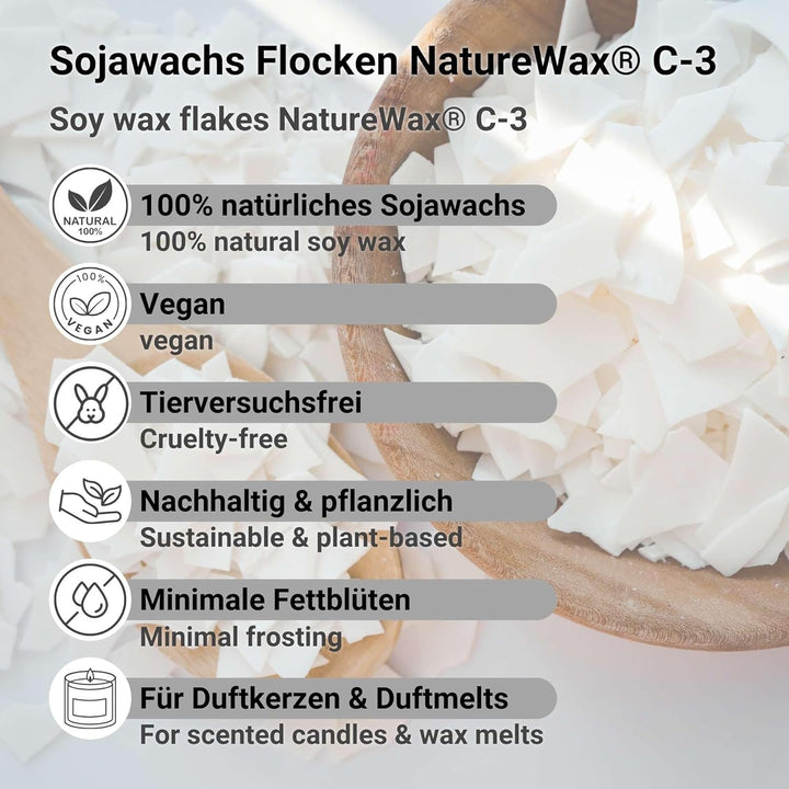 Sojawachs Flocken 22,68 kg (50 lbs) NatureWax® C-3 natürliches Wachs für Kerzen giessen Kerzenwachs