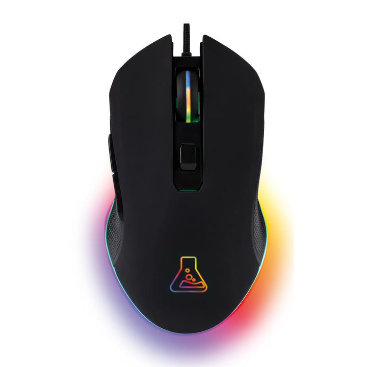 THE G-LAB Kult Helium USB-Gamer-Maus mit Kabel - Optischer Sensor mit 800 bis 6400 DPI, 7-farbige LE