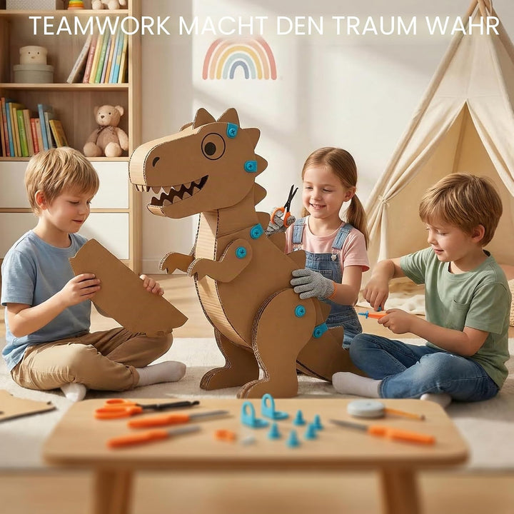 SainSmart Jr. Karton Werkzeug Kinder Set 228PCS – Multi-Kinder Bastelset für gemeinsames Bauen, Krea