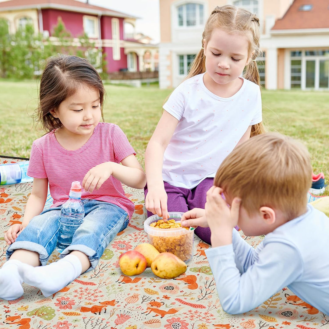 Kinder Picknickdecke Wasserdicht Faltbar, 200x200cm Tragbare Strandmatte Tier Maschine Waschbar, Gro