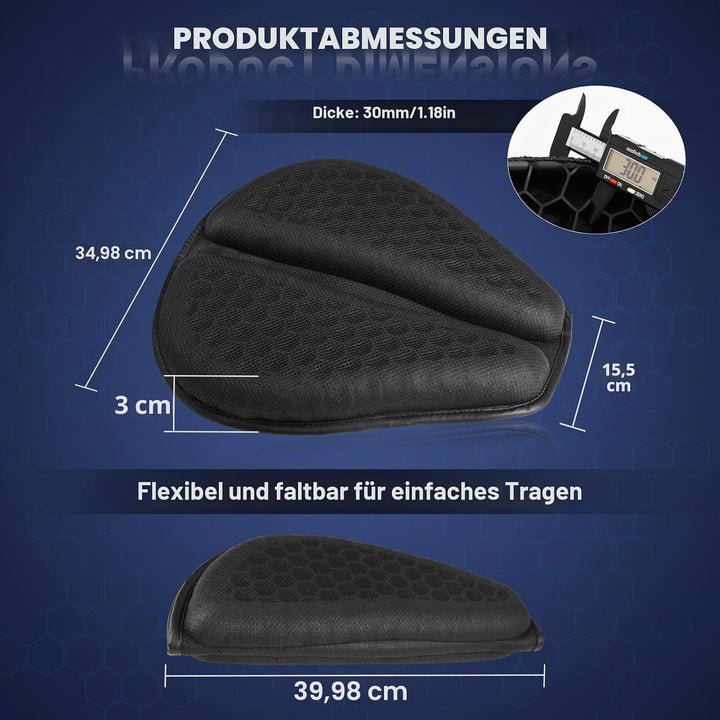 SKYJDM Faltbares Motorrad-Gel-Sitzkissen, grosse 3D-Wabenstruktur, Stossdämpfung und atmungsaktives