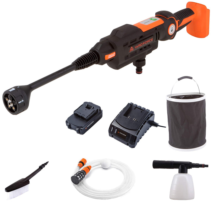 Yard Force AquaJet Akku-Hochdruckreiniger LW C02A für Bewässerung, Reinigung & Desinfektion, 20V / 2