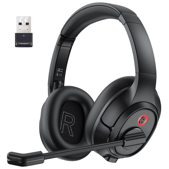 EKSA H6 Bluetooth Headset mit Mikrofon & USB Dongle [Bis zu 55 Stdn & 10 Meter Reichweite] Wireless