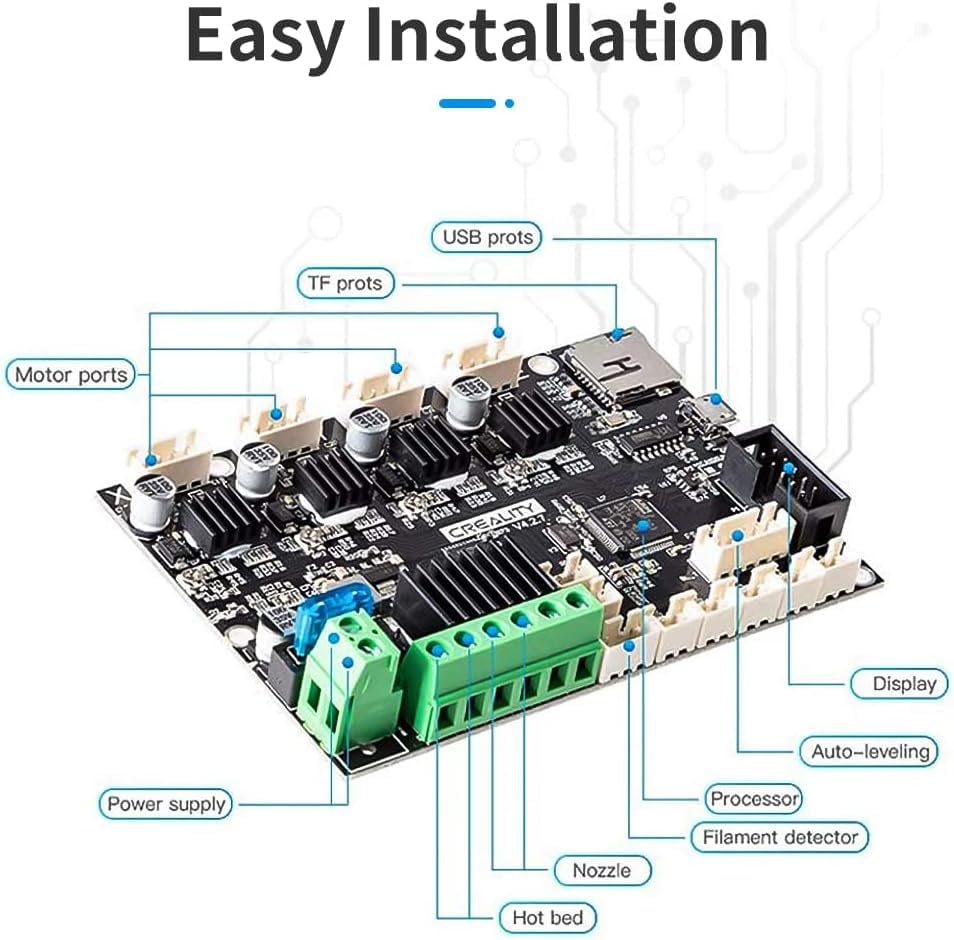 Creality Offizielles Ender 3 Silent Motherboard Upgrade V4.2.7 Mainboard Control Board mit TMC2225 T