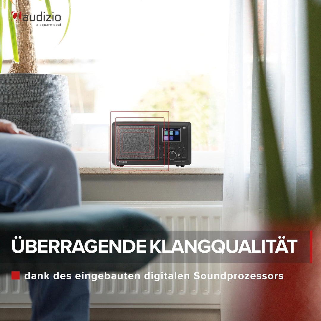Audizio Padova - Küchenradio DAB Radio mit Fernbedienung, Retro DAB Radio mit Bluetooth, TFT Farbdis