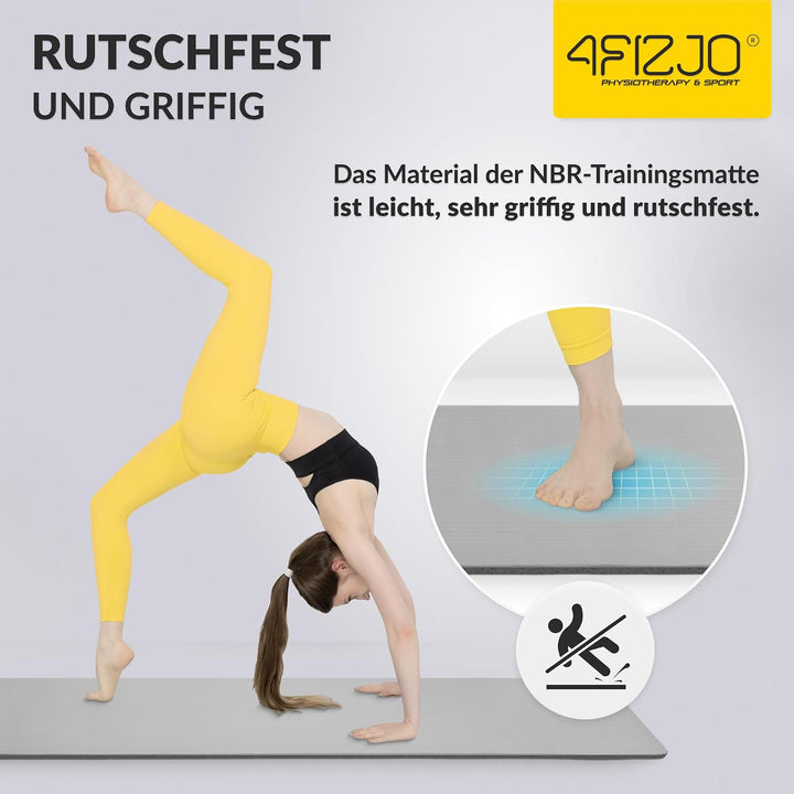 Fitnessmatte mit Tragegurt, Abm. 180x60 cm, NBR-Schaumstoff, Rutschfest, Komfort, In &amp; Outdor, Pilat