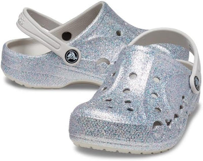 Crocs Unisex Kinder Baya Clog T Holzschuh 19/20 EU Glitter Silver, 19/20 EU Glitter Silver