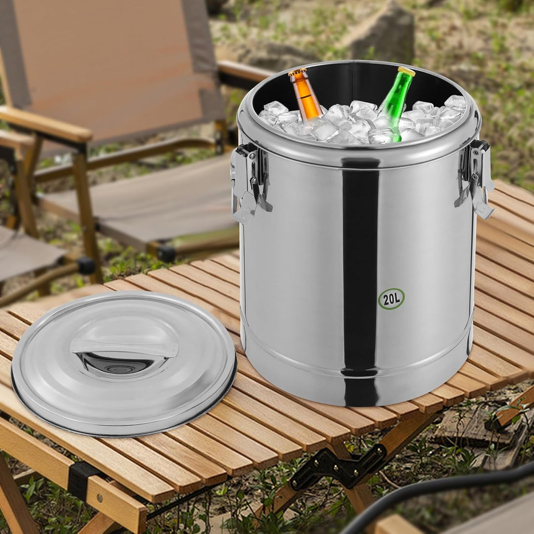 Thermobehälter Essen 10L/20L/30L, Lsolierter Suppenbehälter aus Edelstahl, Thermobehälter für Essen,