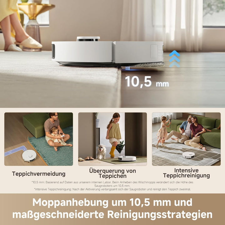 DREAME L10s Ultra Gen 3 Kit Saugroboter mit Wischfunktion mit einer Saugkraft von 25.000 Pa, Seitenb