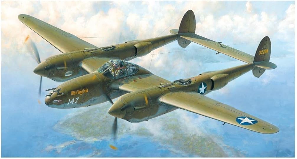 Tamiya 300061120 Fahrzeug 1:48 US P-38 F/G Lightning, originalgetreue Nachbildung, Modellbau, Plasti