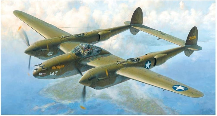 Tamiya 300061120 Fahrzeug 1:48 US P-38 F/G Lightning, originalgetreue Nachbildung, Modellbau, Plasti