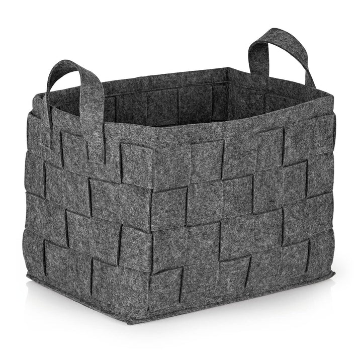 N8WERK Filz-Aufbewahrungskorb mit Griff 35x25x25cm | Ideal zur Aufbewahrung von Kaminholz &amp; Zeitschr
