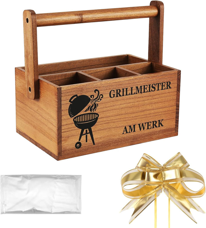 Nagoyuki Grillzubehör Männer Geschenk – Organizer/Tischbutler,Handgefertigte Aufbewahrungsbox aus Ak