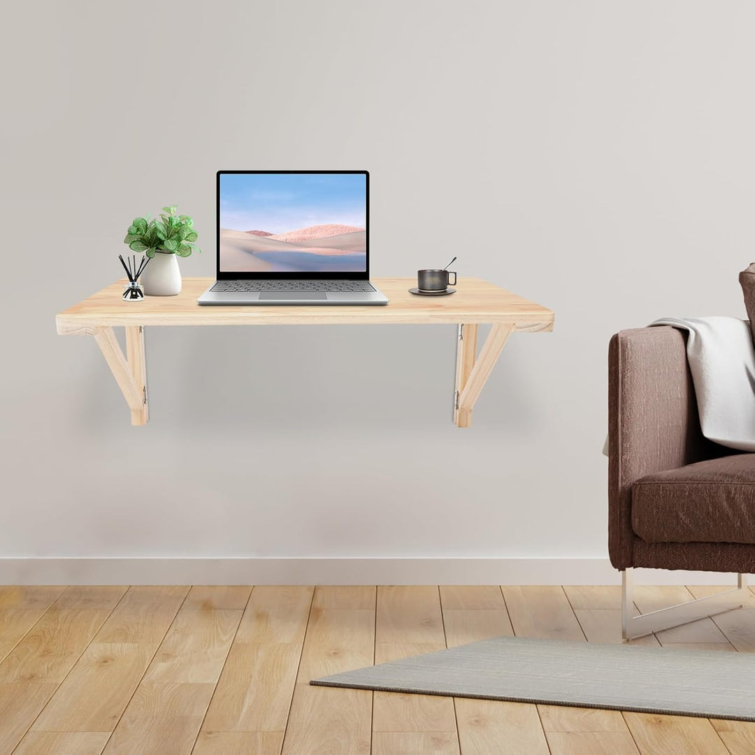 Wandklapptisch,Wandmontierter Klapptisch aus Kiefernholz, faltbar &amp; platzsparend, Für Balkon, Büro,