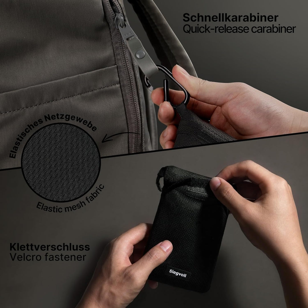 Siegvoll Picknickdecke Klein 4 Personen, Ultraleicht Stranddecke Schwarz 180 x 180 cm, 180 x 180 cm