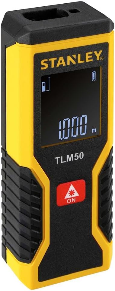Stanley STHT1-77409 Laser-Entfernungsmesser / Distanzmesser TLM50 (mit Ein-Knopf-Klick-Messung, Mess