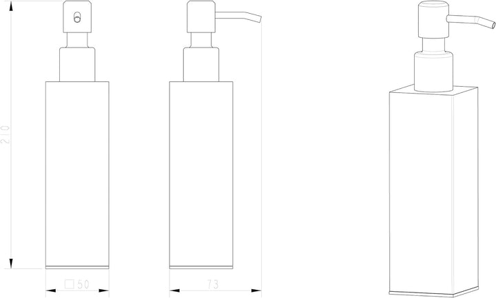 Ambrosya - Freistehender Seifenspender aus Edelstahl in Schwarz - Bad Badezimmer Halter Halterung Se