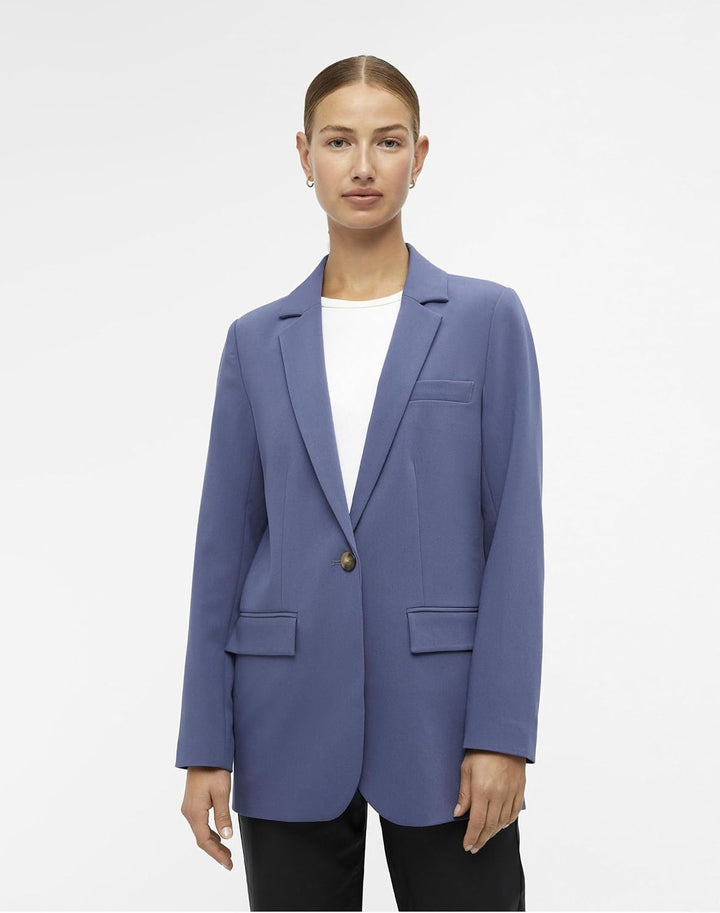 Object Damen Objsigrid L/S Blazer Noos Blazer 34 Blue Indigo, 34 Blue Indigo