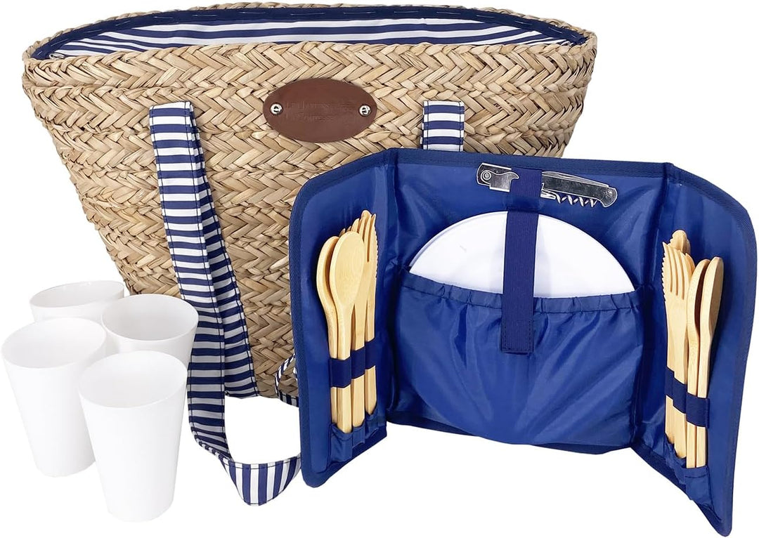 Les Jardins de la Comtesse - Strandtasche mit Picknick-Set Riviera - 4 Personen