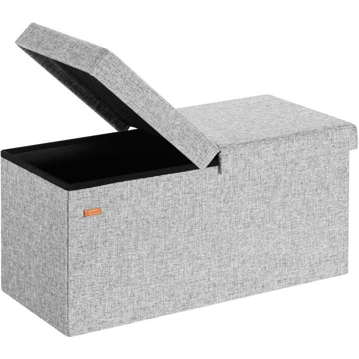 Casaria® Sitzbank mit Stauraum 80x40x40cm Hellgrau Deckel Klappbar Gepolstert Faltbar Stoff 100L Sta