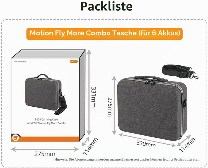 Tragetasche für DJI Neo 2 Motion Fly More Combo, tragbare Reise-Aufbewahrungs-Schultertasche für Gog
