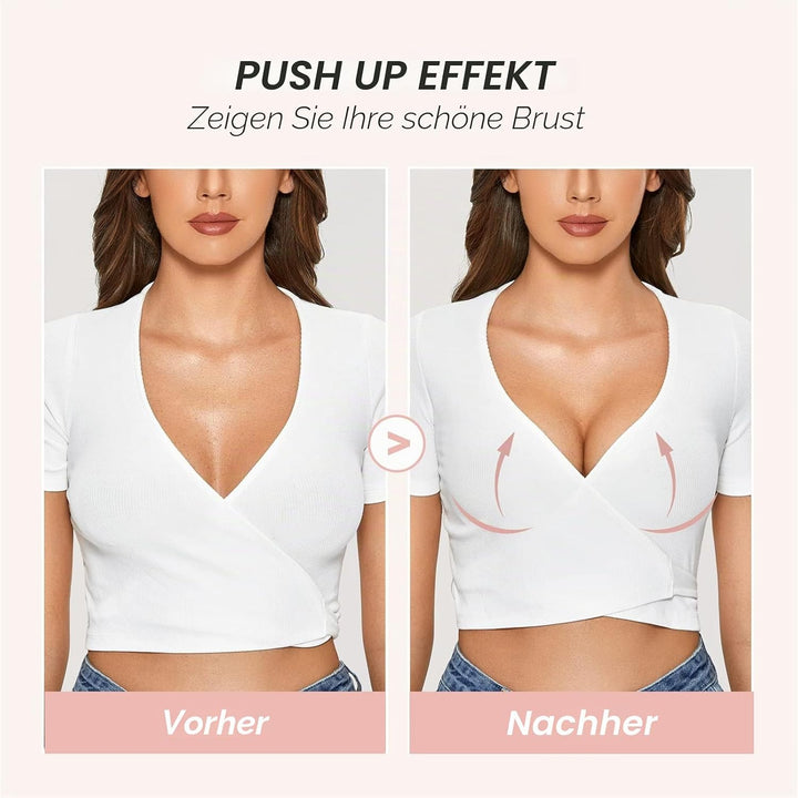 DOBREVA Damen Push Up Bügel BH Soft T Shirt BHS mit Licht Gepolstert Komfort Sexy 70B Weiss, 70B Wei