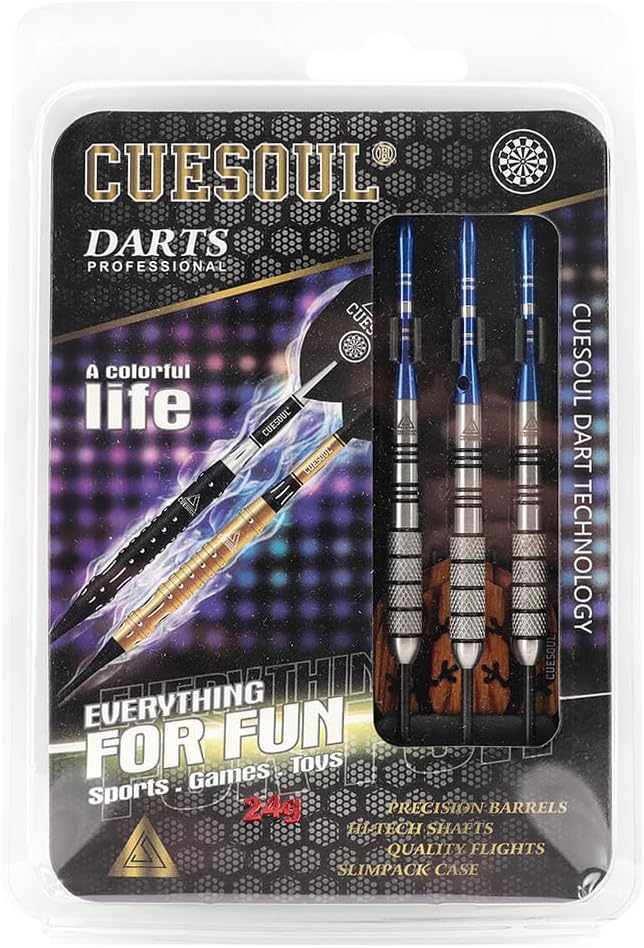 CUESOUL 30 Gramm Tungsten Steel Tip Darts Set 95% Tungsten