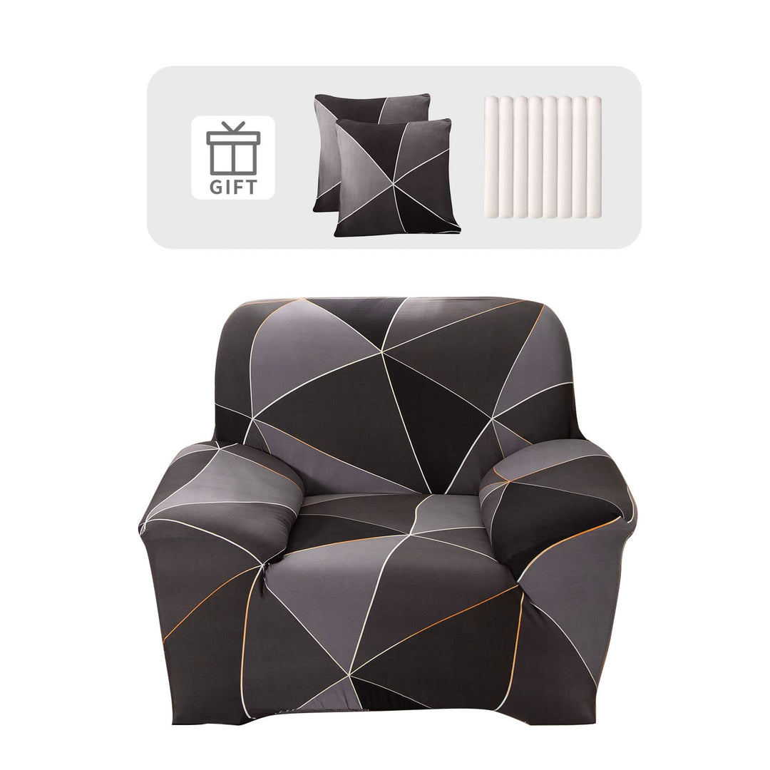 Lydevo Sofabezug 1 Sitzer Stretch Sofahusse Elastischer Sofabezug Spandex Sofa Überzug mit 2 Kissenb