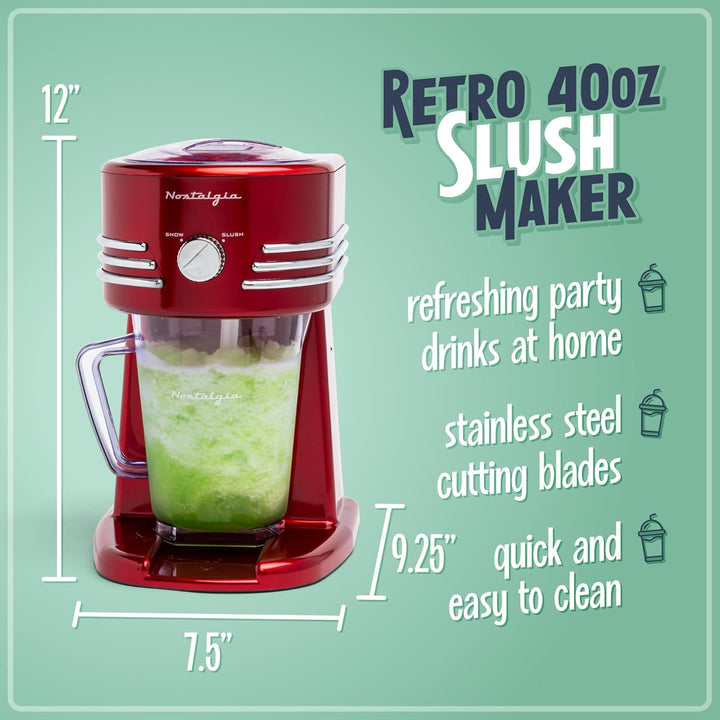 Nostalgia 1,2-Liter Gefrorene Getränkestation - Optimal für Slush-Drinks, Schneekegel, Margaritas, D