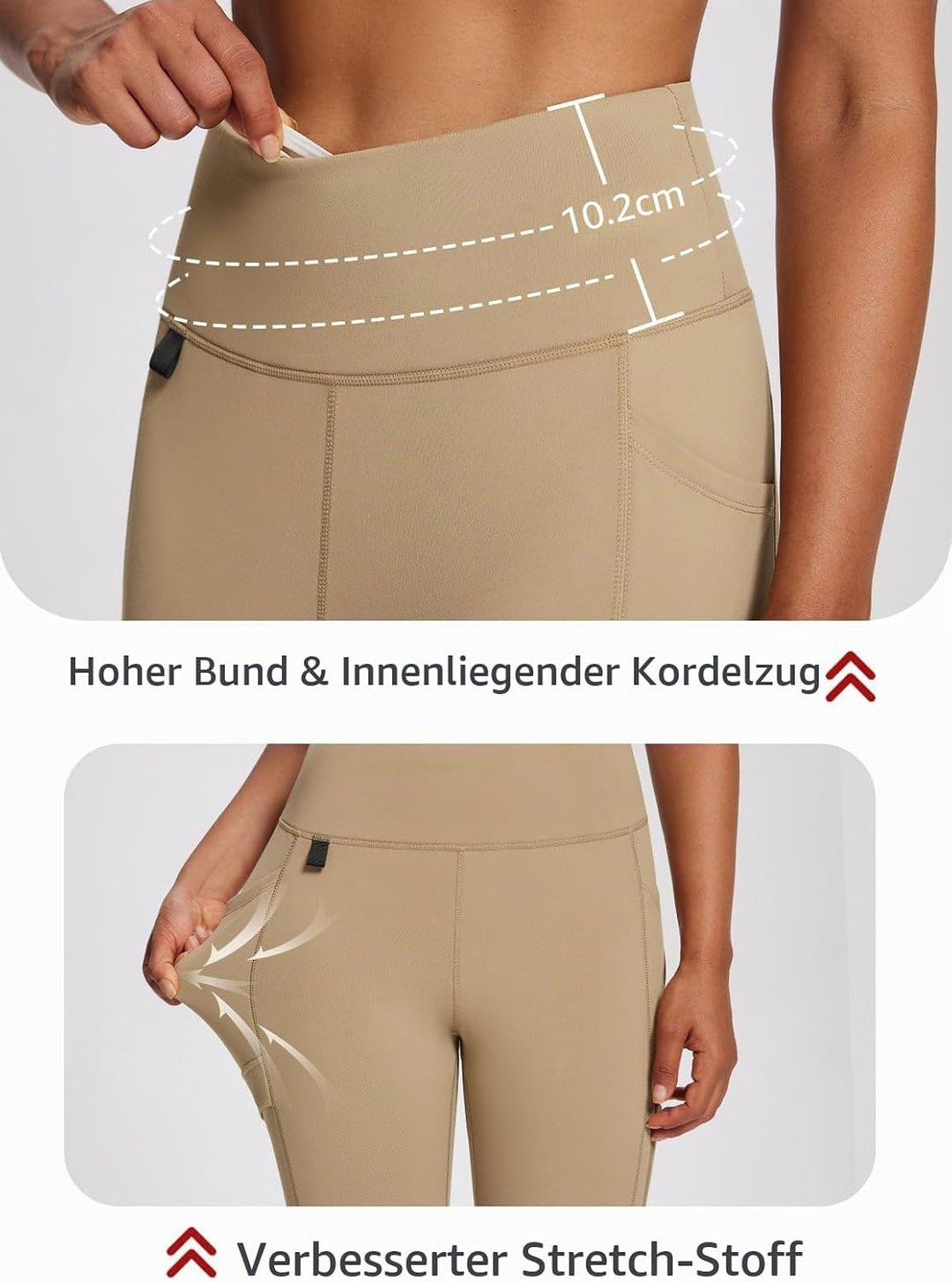 baleaf Damen Fleece gefütterte Leggings Wasserabweisend Hohe Taille Wanderleggings Thermo Leggings F