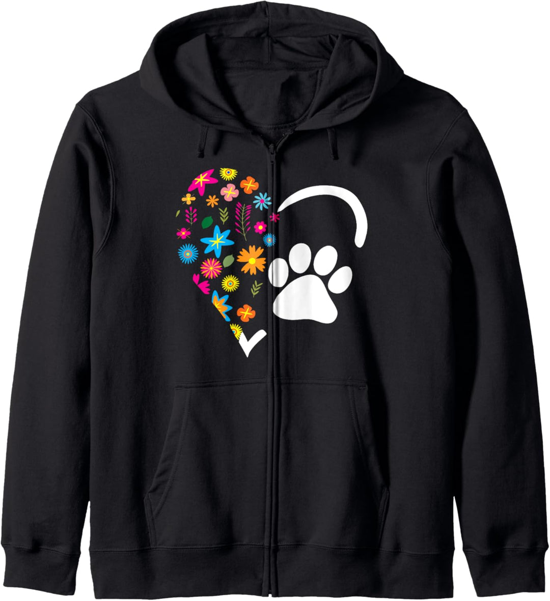 Hundepfote Blumenherz Geschenk Kapuzenjacke