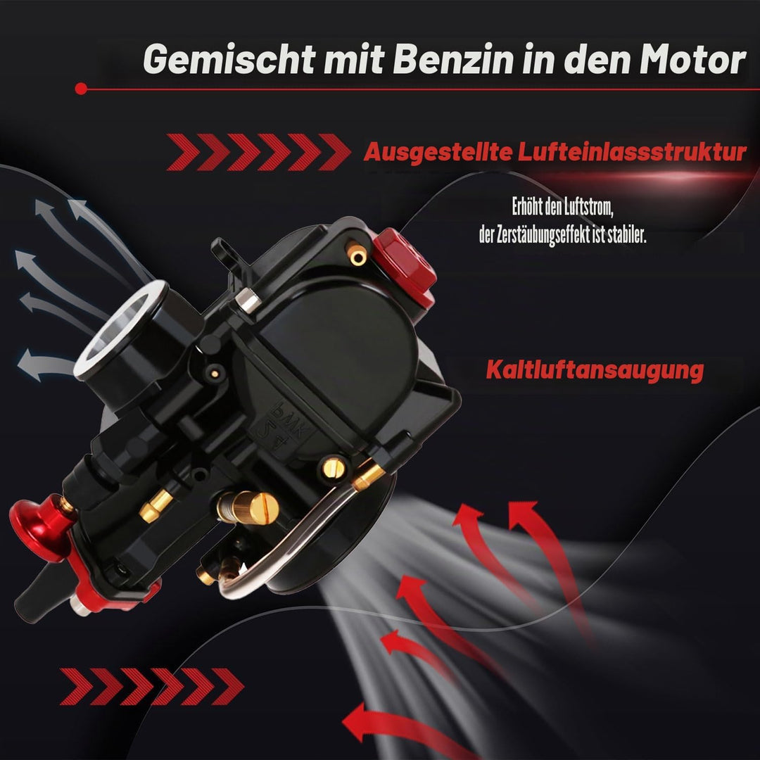Motorrad PWK 26 mm Vergaser für 75 cc 80 cc 100 cc 125 cc ATV Dirt Bike – Schwarz PWK-A 26MM, PWK-A