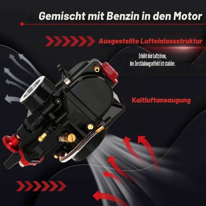 Motorrad PWK 26 mm Vergaser für 75 cc 80 cc 100 cc 125 cc ATV Dirt Bike – Schwarz PWK-A 26MM, PWK-A