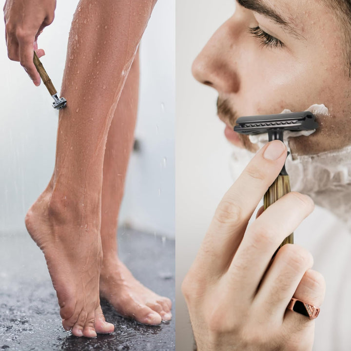 Rasierhobel Damen Und Herren | Safety Razor mit Bambusgriff | Nassrasierer Damen Und Herren | Rasier