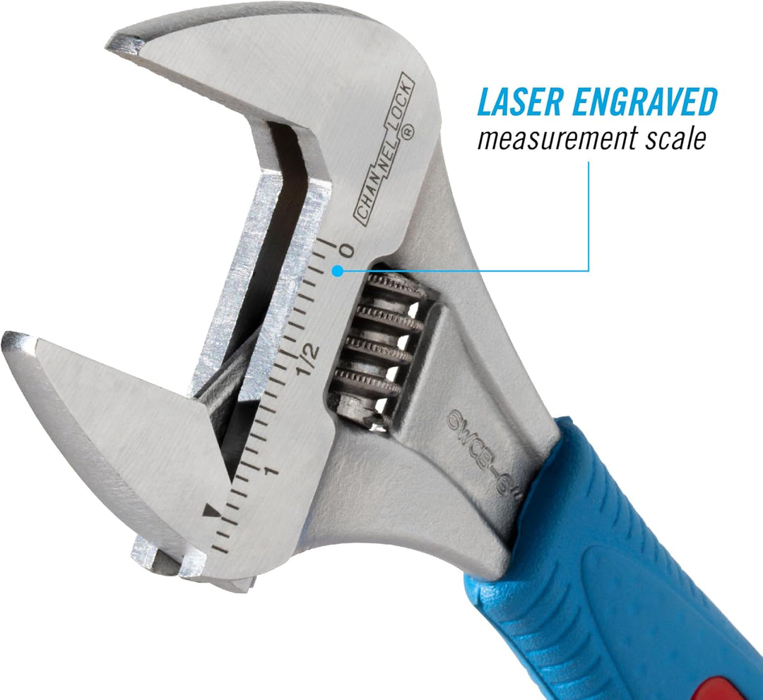 Channellock 6WCB WideAzz Verstellbarer Schraubenschlüssel, 15,2 cm, Code Blue 6-Inch WideAzz, 6-Inch