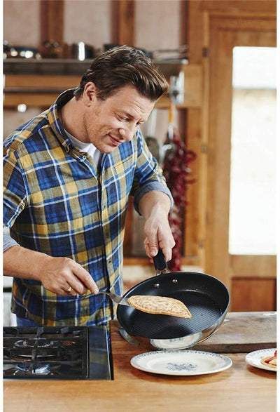 Tefal Jamie Oliver Premium harteloxierter Bräter mit Gestell, 26 x 32 cm