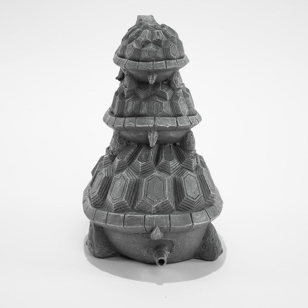 Esotec Wasserspeier-Figuren Schildkröten Trio, Einzelfigur mit Schlauch, Teichfigur, Brunnenfigur, W