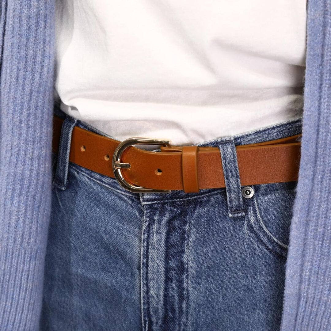 FASHIONGEN - Damengürtel aus pflanzlich gegerbtem Vollnarbenleder, 3 cm breiter ledergürtel, Damengü