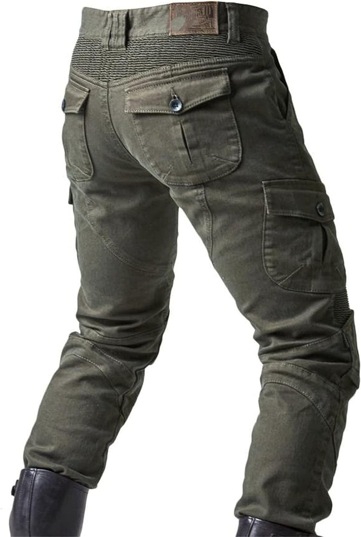 Fashionapple Motorradhose für Herren, Motorradjeans aus atmungsaktivem von hoher Qualität Straight F