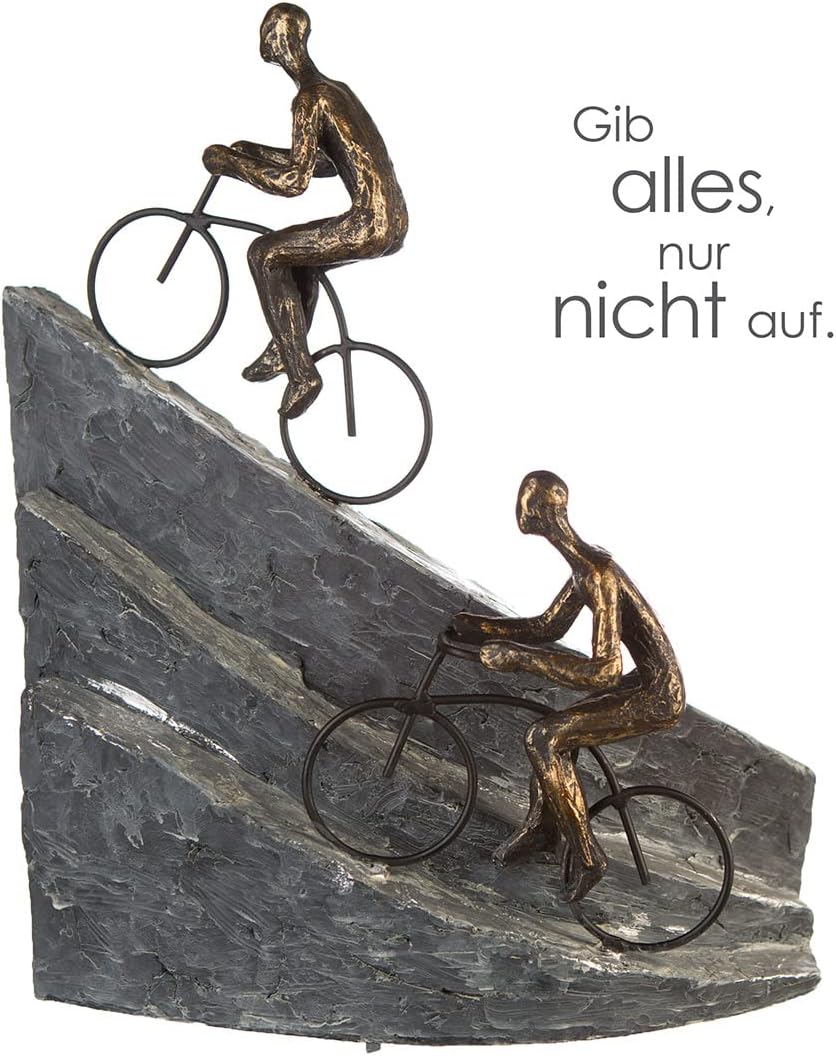 Casablanca Deko Skulptur Figur - Fahrrad Fahren Rennrad Mountainbike - Poly/Metall - 28x33x13 cm