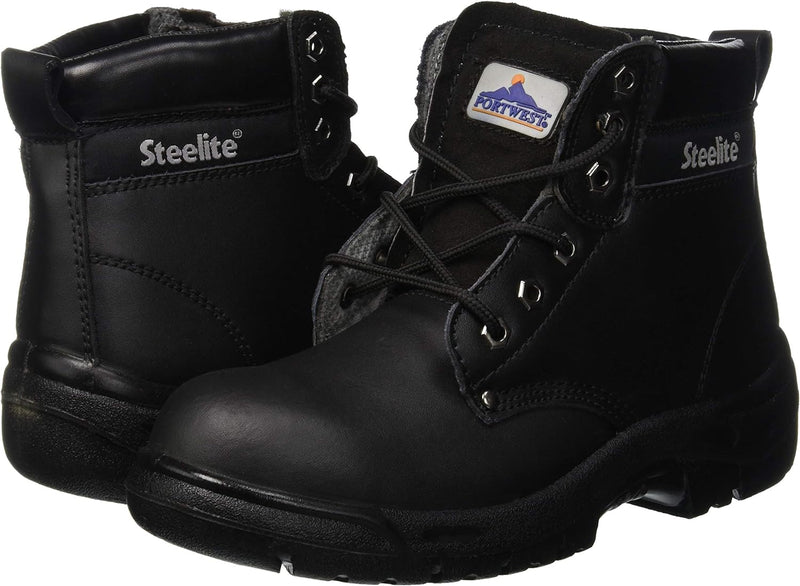 Portwest Steelite Stiefel S3 , Grösse: 39, Farbe: Schwarz, FW03BKR39 39 EU Schwarz, 39 EU Schwarz