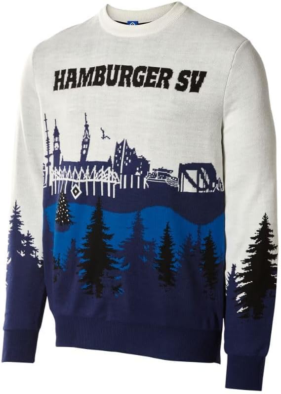 Hamburger SV HSV Ugly Christmas Sweater ** Skyline ** 2025 S Blau, S Blau
