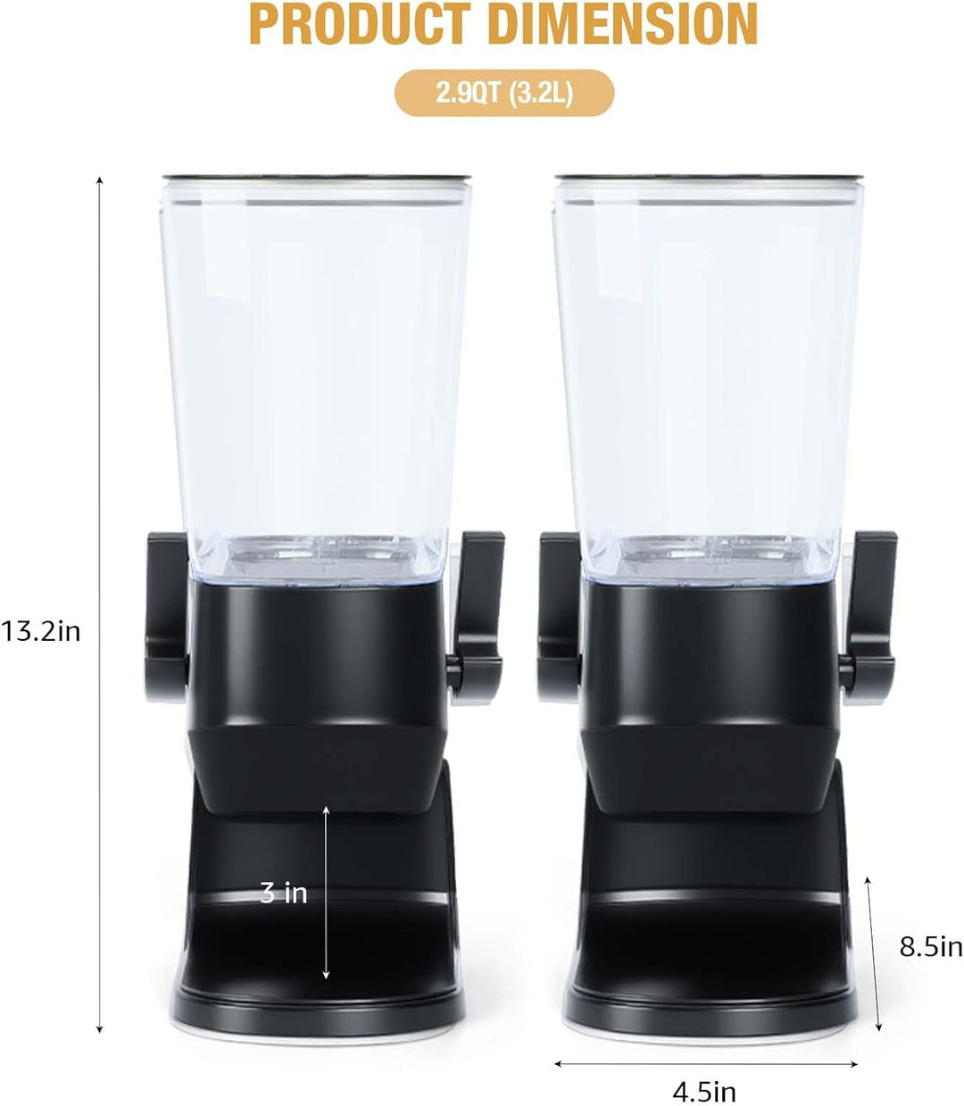 Tokokimo Müslispender, Zerkleinert Keine Cerealien Beim Ausgeben, 3,2L Cereal Dispenser & Cornflakes
