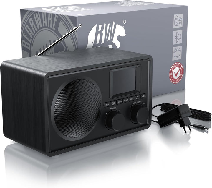 CSL - DAB+ Radio mit TFT Display - Bluetooth DAB Plus Radiowecker – DAB DAB+ FM-Radio – 40 Speicherp